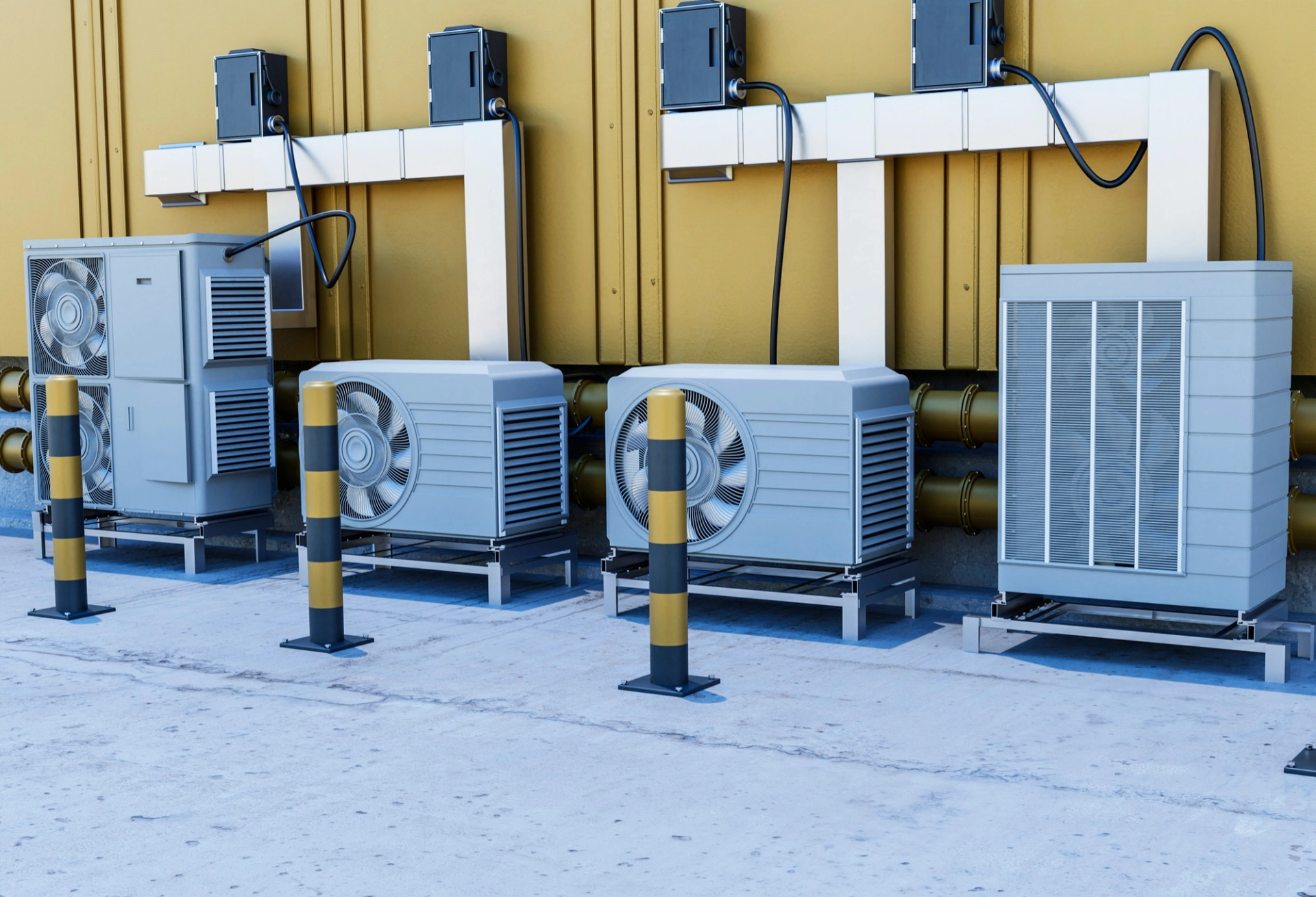 Close-up-on-heat-pump-outside-home